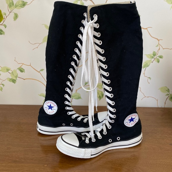 hente Teenageår appel Converse | Shoes | Converse All Star Chuck Taylor Knee High Black Sneakers  | Poshmark